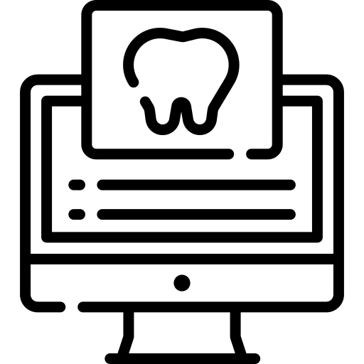 Desktop computer displaying dental health website icon