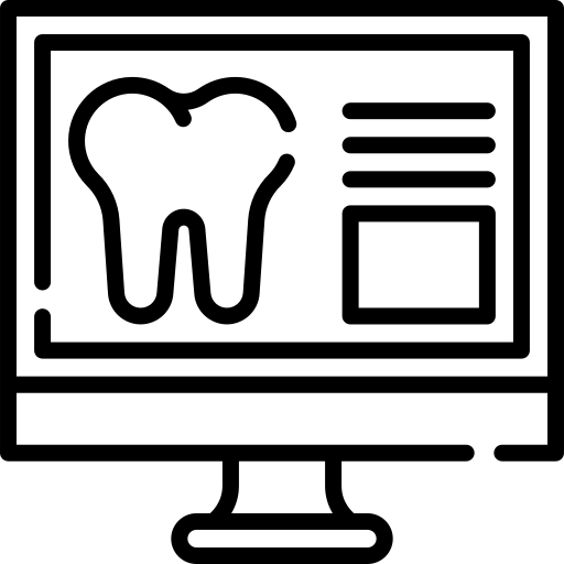 Dental website displayed on desktop computer monitor icon
